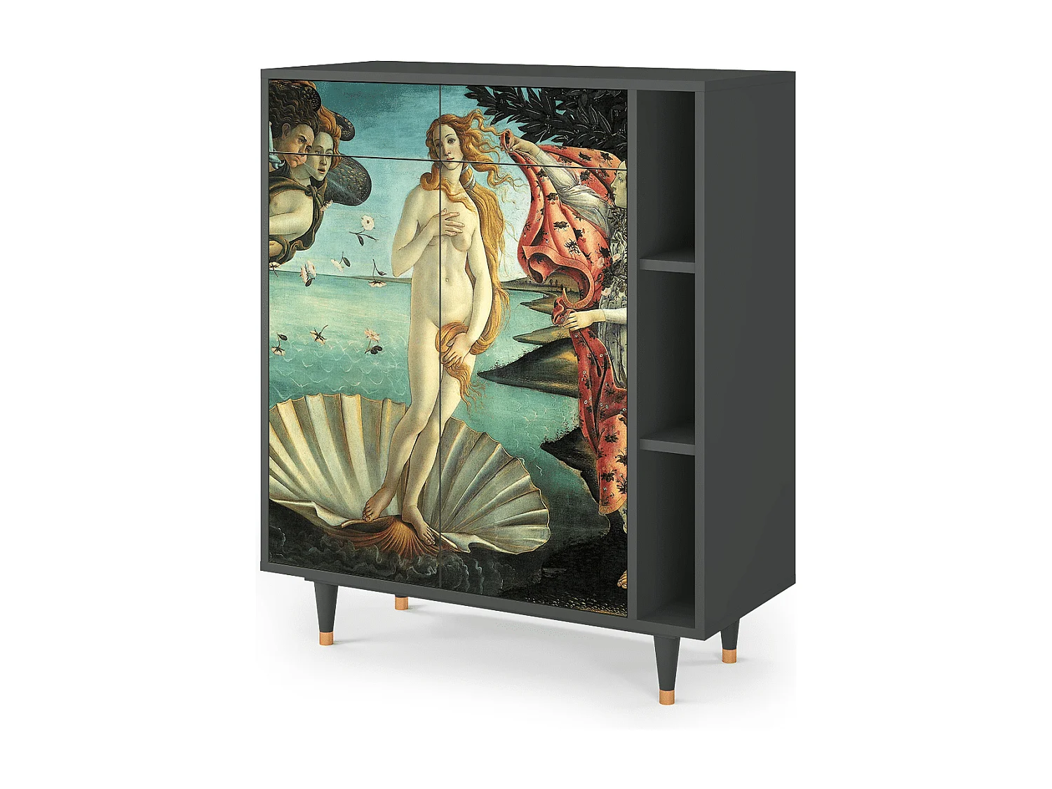 Kredens - 96х110х41 cm - BS6 - The Birth of Venus, Antracyt