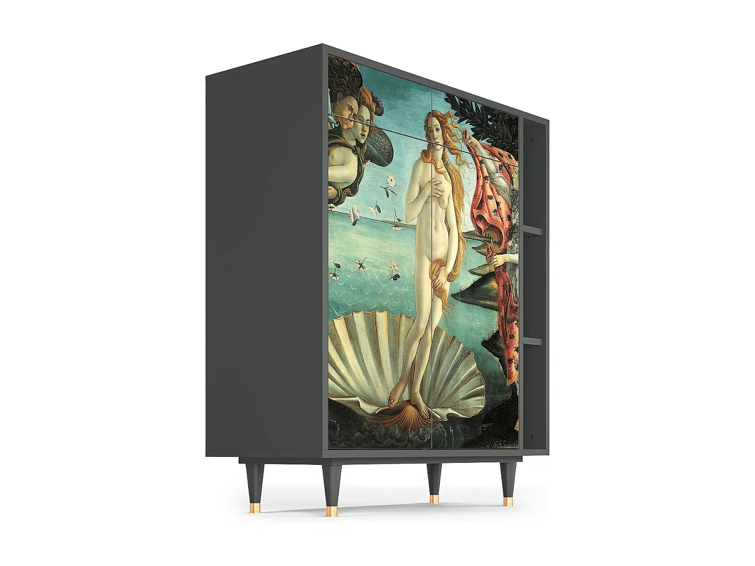 Kredens - 96х110х41 cm - BS6 - The Birth of Venus, Antracyt