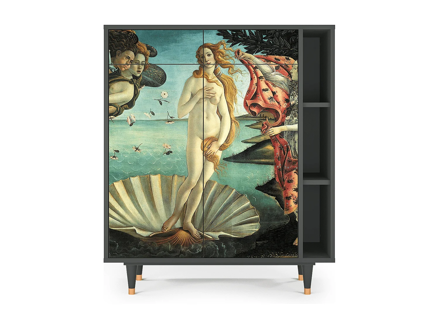 Kredens - 96х110х41 cm - BS6 - The Birth of Venus, Antracyt