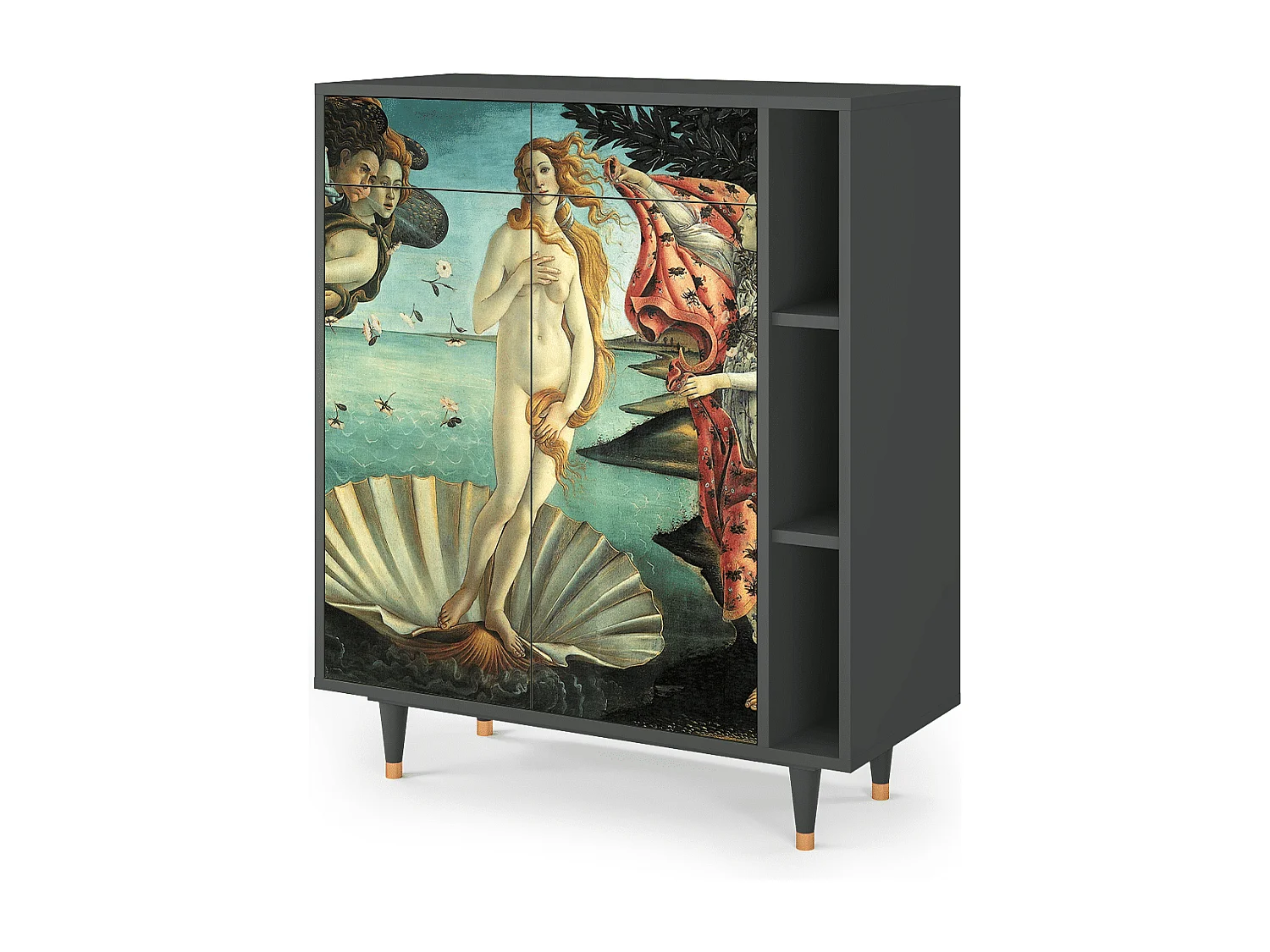 Kredens - 96х110х41 cm - BS6 - The Birth of Venus, Antracyt