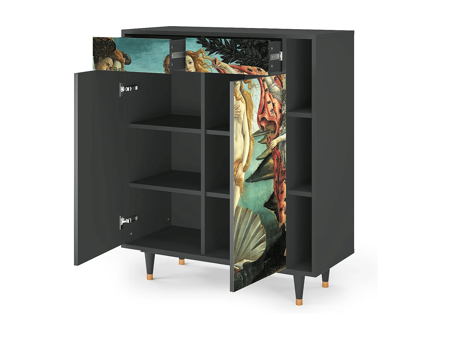 Kredens - 96х110х41 cm - BS6 - The Birth of Venus, Antracyt