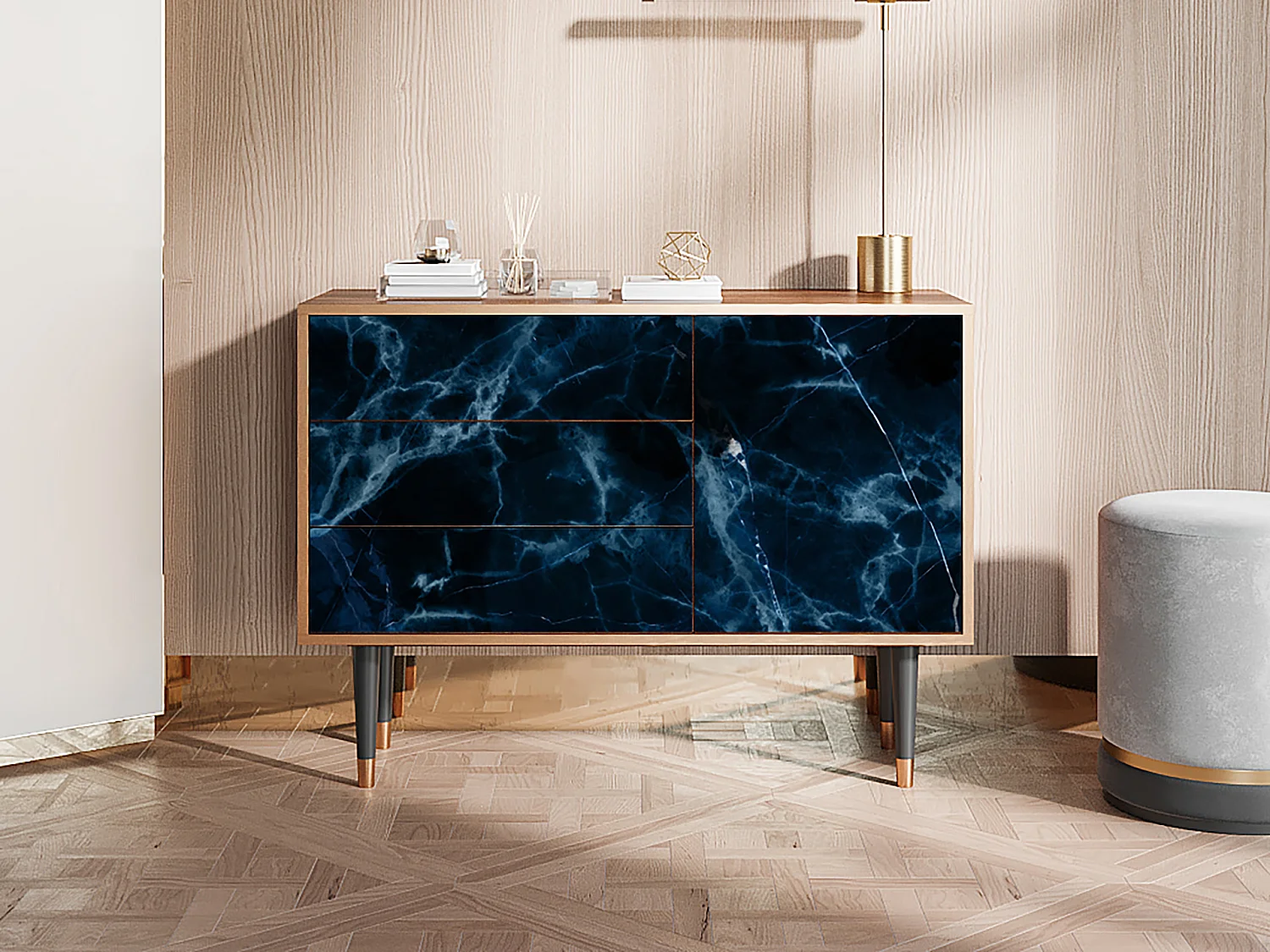 Buffet - 115х84х41 cm - S3 - Deep Ocean, Noyer
