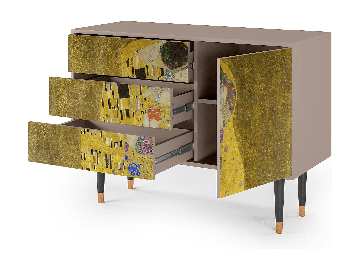 Aparador - 115х84х41 cm - S3 - The Kiss by Klimt , Latte