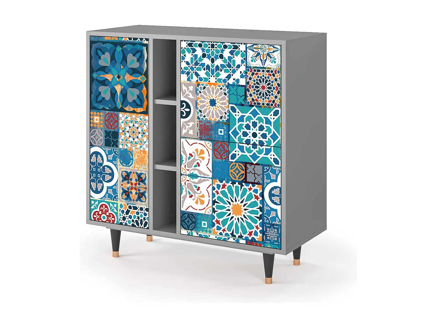 Kredens - 94х96х41 cm - BS5 - Moroccan Market, Szary