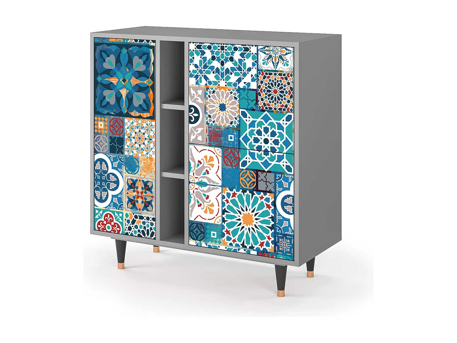 Kredens - 94х96х41 cm - BS5 - Moroccan Market, Szary