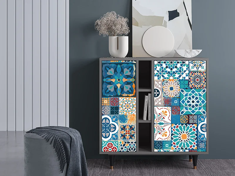 Kredens - 94х96х41 cm - BS5 - Moroccan Market, Szary