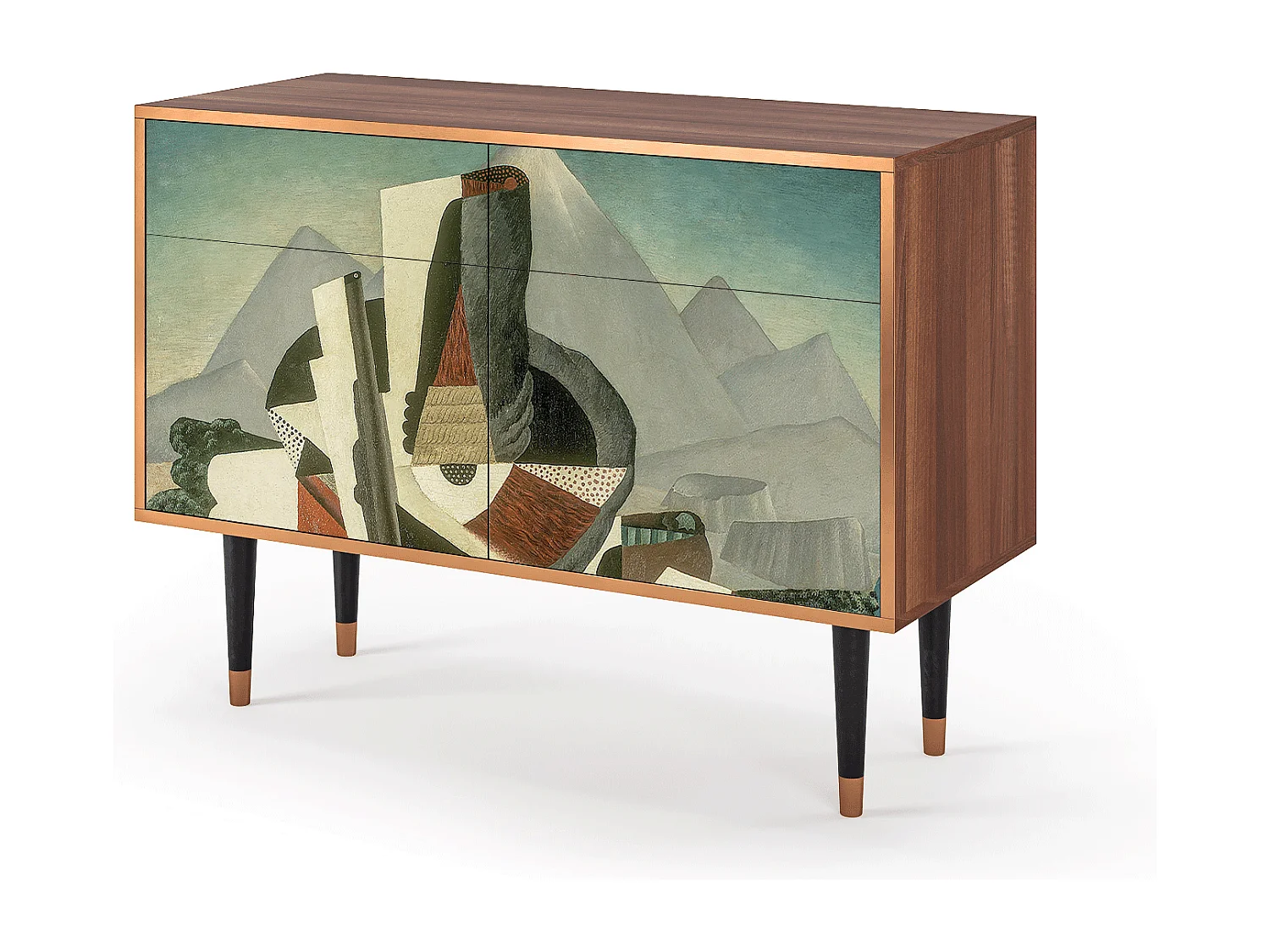 Dressoir - 115x85x48 cm - BS4 - The Cubist Paintings , Walnoot