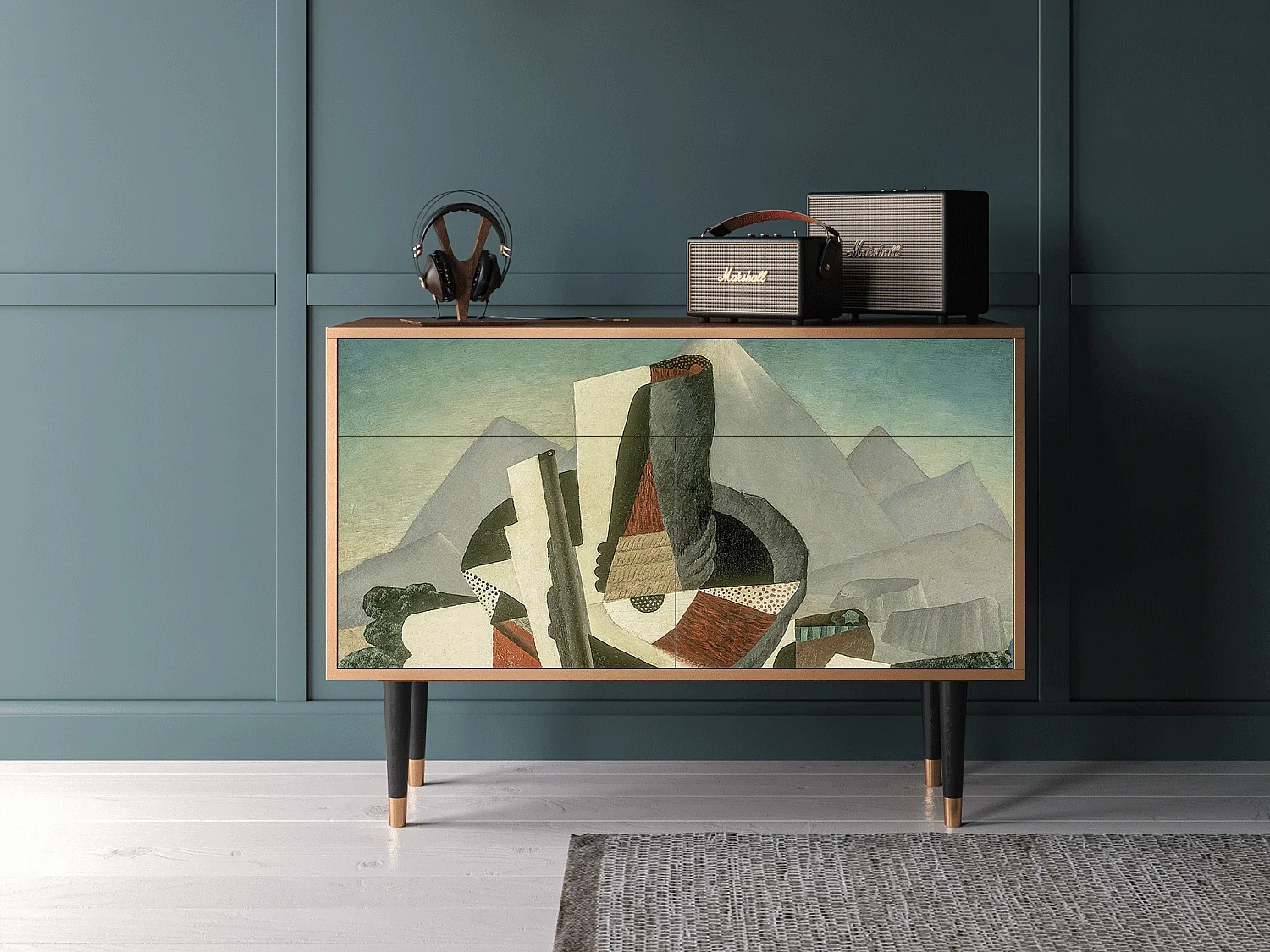 Kredens - 115x85x48 cm - BS4 - The Cubist Paintings , Orzech