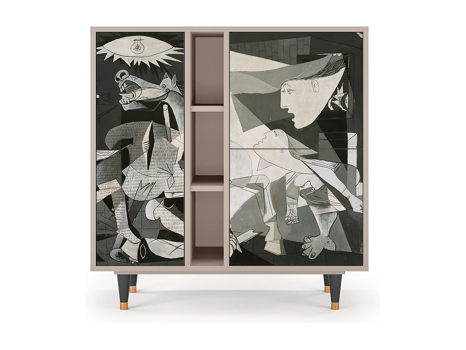 Kredens - 94х96х41 cm - BS5 - Guernica by Picasso, Latte
