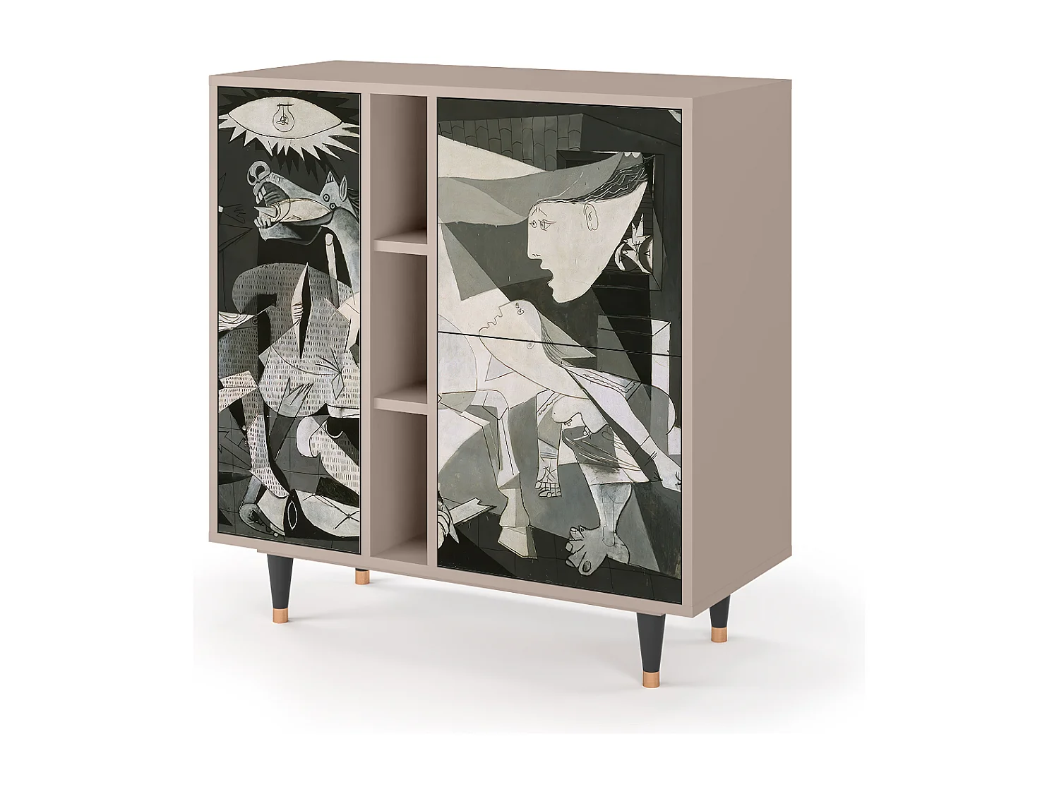 Kredens - 94х96х41 cm - BS5 - Guernica by Picasso, Latte