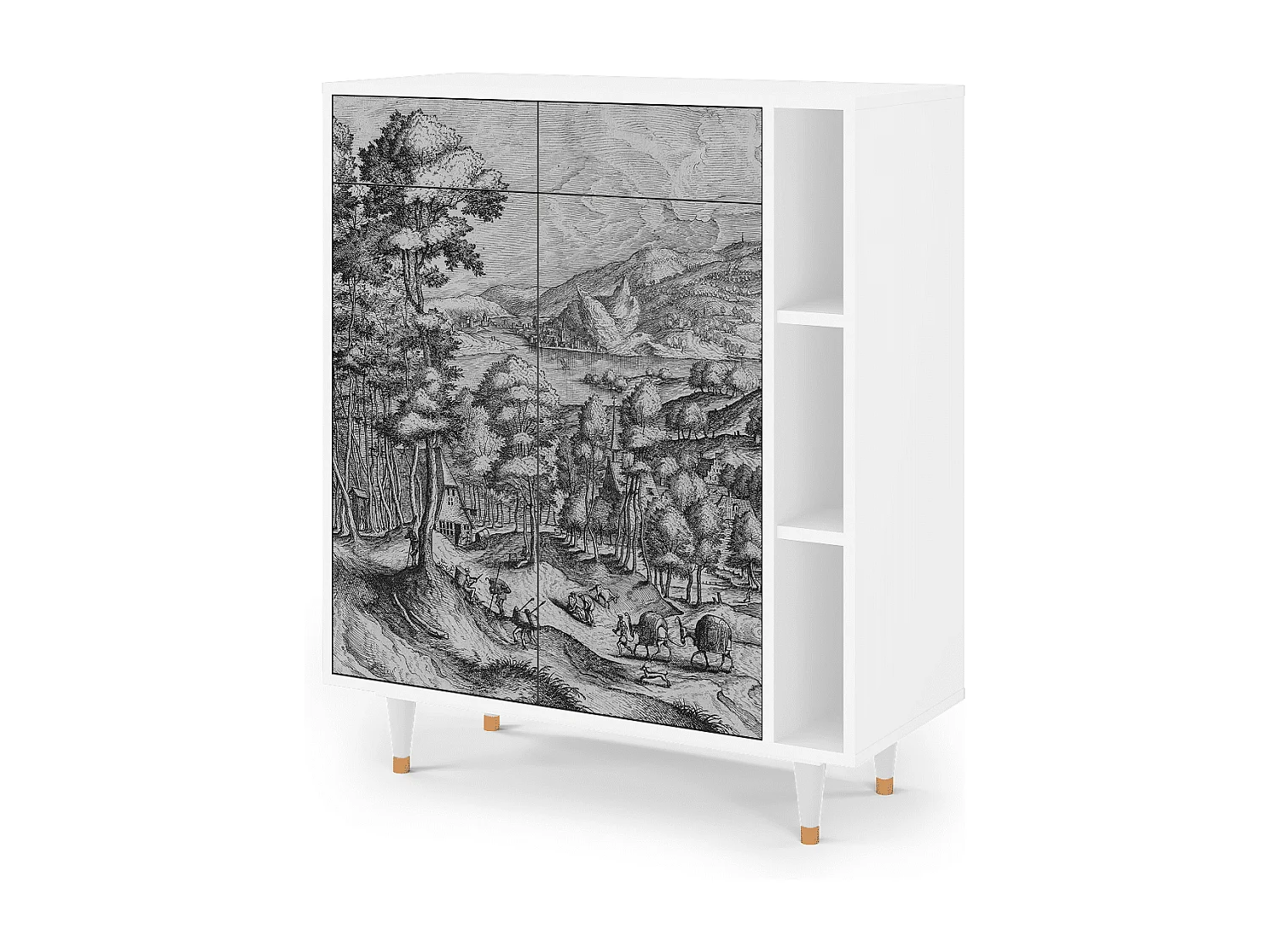 Aparador - 96х110х41 cm - BS6 - Rusticorum, Branco