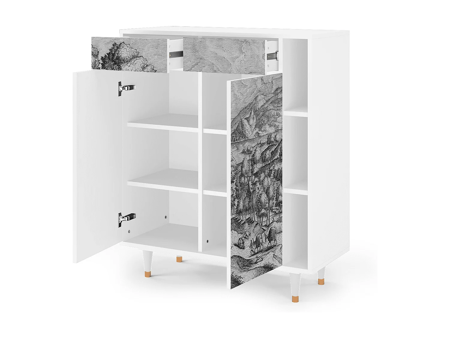 Aparador - 96х110х41 cm - BS6 - Rusticorum, Branco