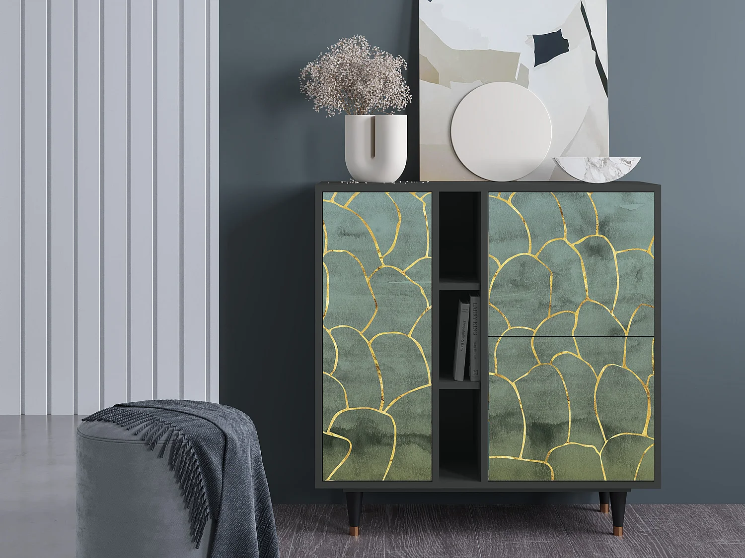 Dressoir - 94х96х41 cm - BS5 - Magnificent Water Lily, Antraciet