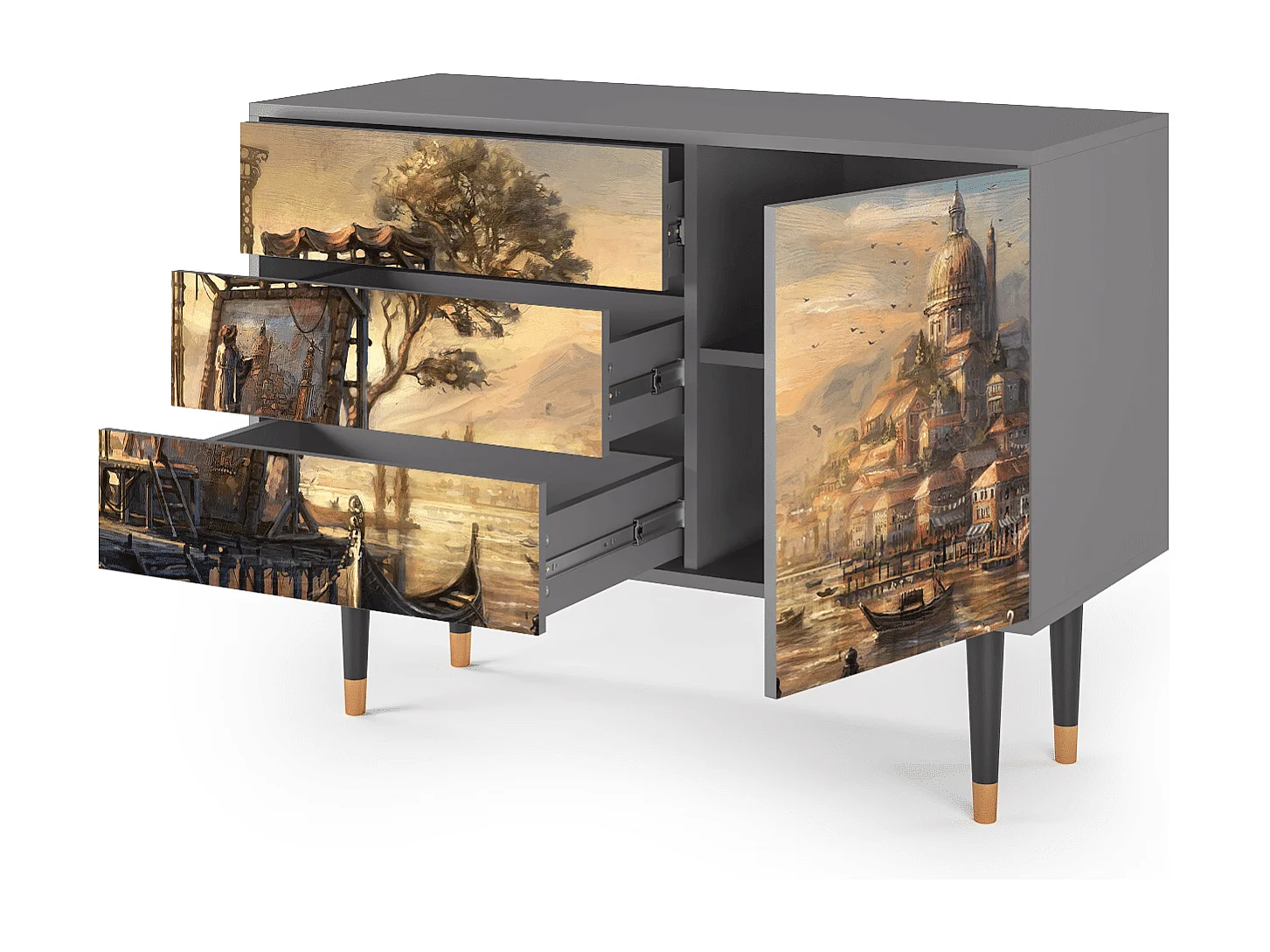 Aparador - 115х84х41 cm - S3 - Venice, Gris