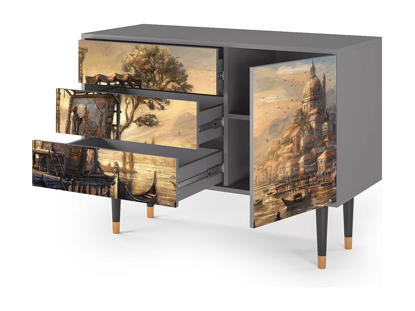 Credenza - 115х84х41 cm - S3 - Venice, Grigio