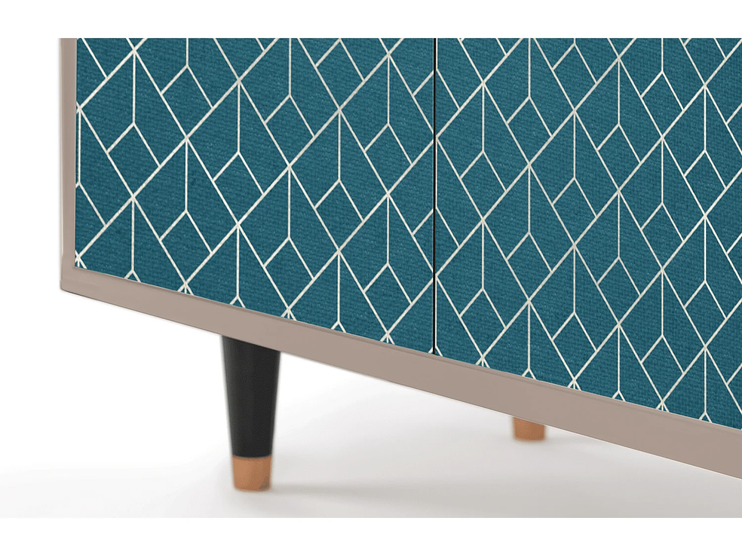 Kredens - 94x96x48 cm - BS3 - Turquoise Geometry, Latte