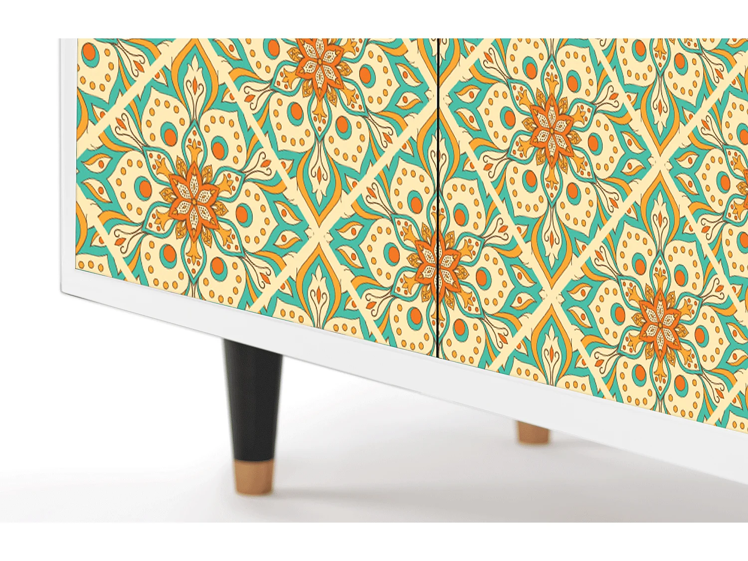 Kredens - 94x96x48 cm - BS3 - Hindu Daisy, Biały