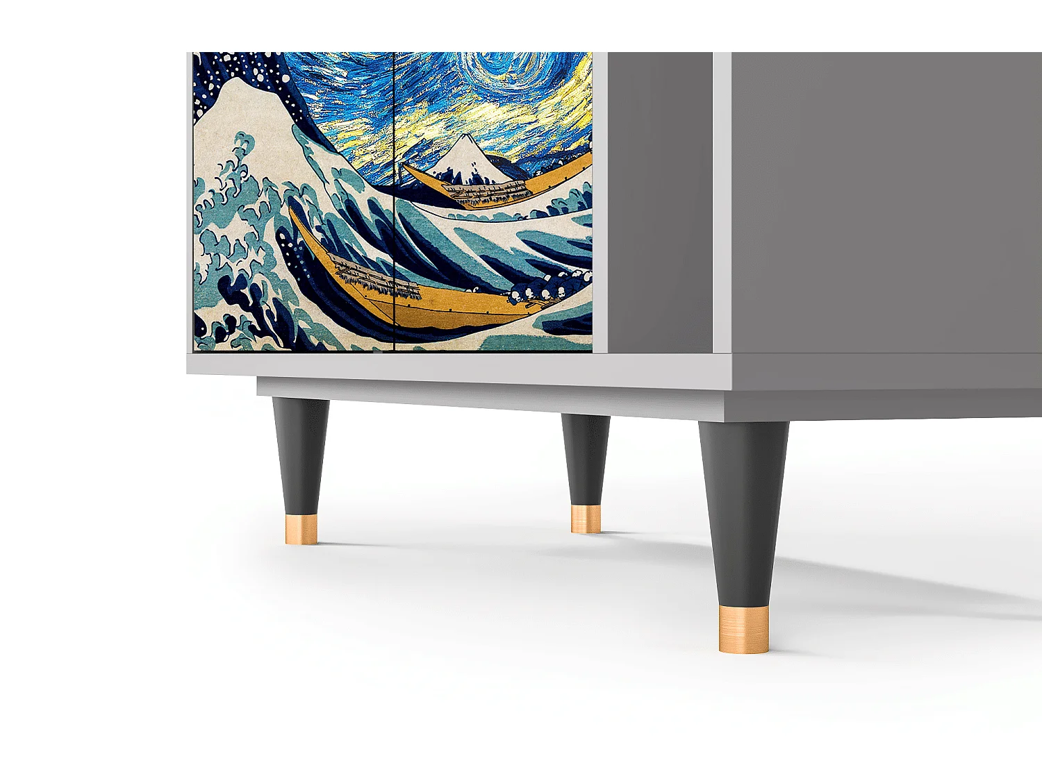 Kredens - 96х110х41 cm - BS6 - Great Wave, Szary