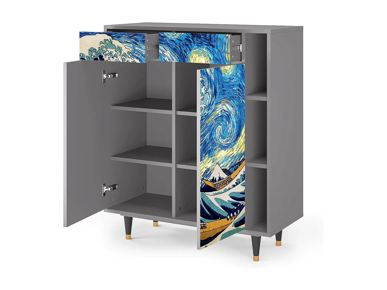 Dressoir - 96х110х41 cm - BS6 - Great Wave, Grijs