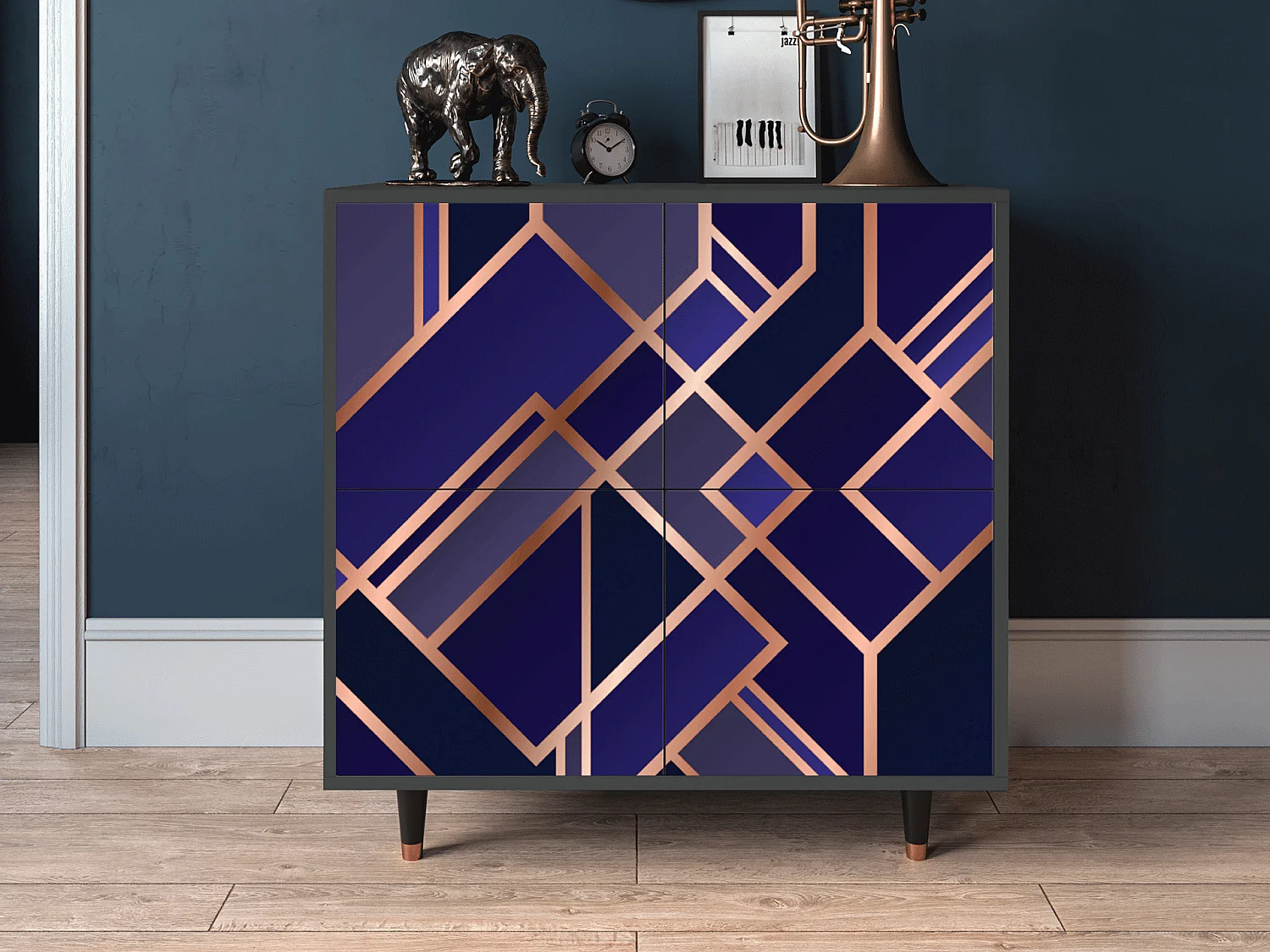 Dressoir - 94x96x48 cm - BS3 - Aquamarine Getsby, Antraciet