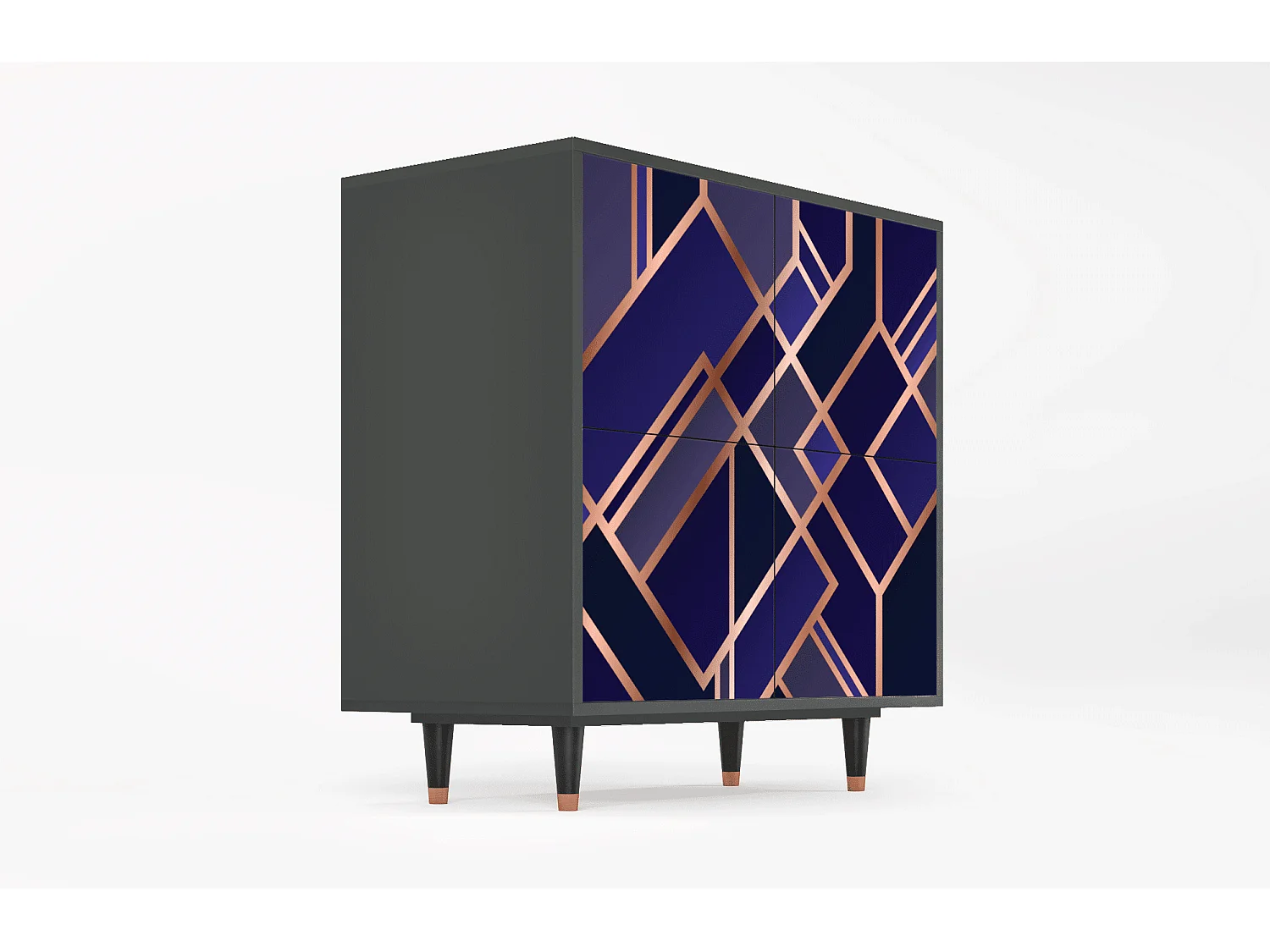 Dressoir - 94x96x48 cm - BS3 - Aquamarine Getsby, Antraciet