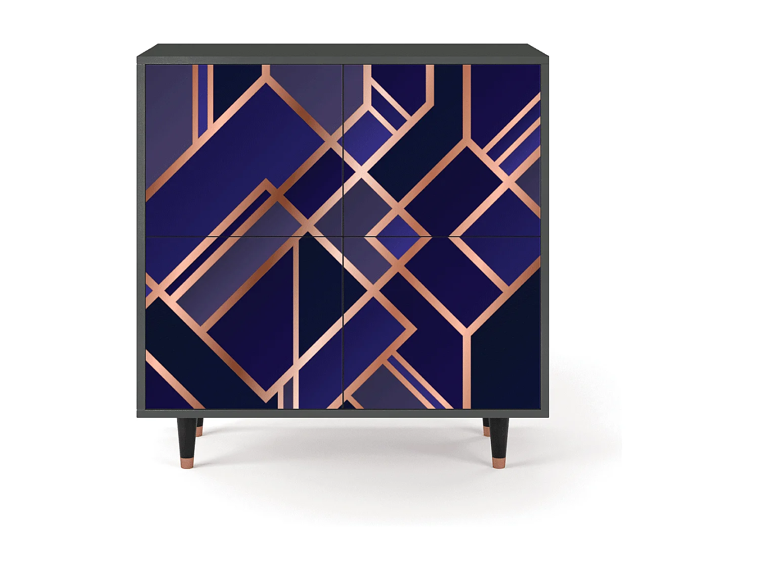 Kredens - 94x96x48 cm - BS3 - Aquamarine Getsby, Antracyt