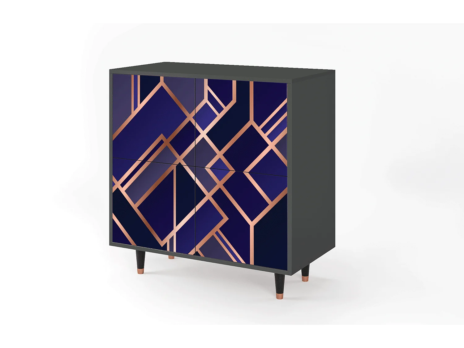 Kredens - 94x96x48 cm - BS3 - Aquamarine Getsby, Antracyt