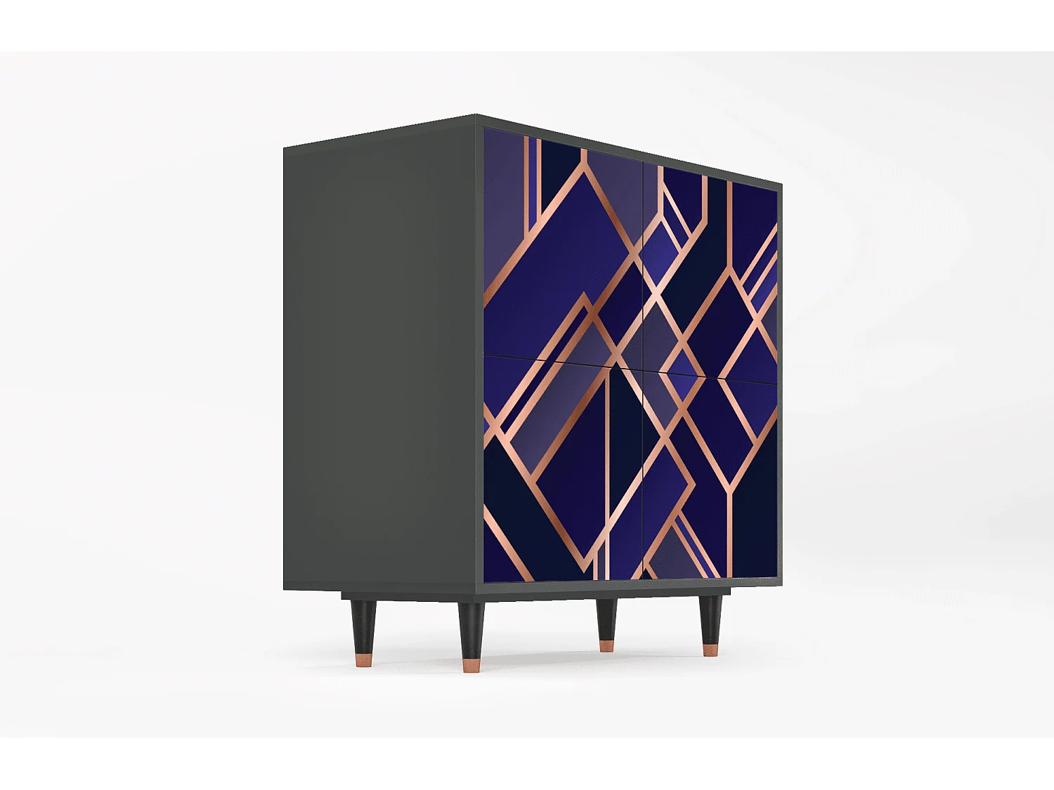 Kredens - 94x96x48 cm - BS3 - Aquamarine Getsby, Antracyt