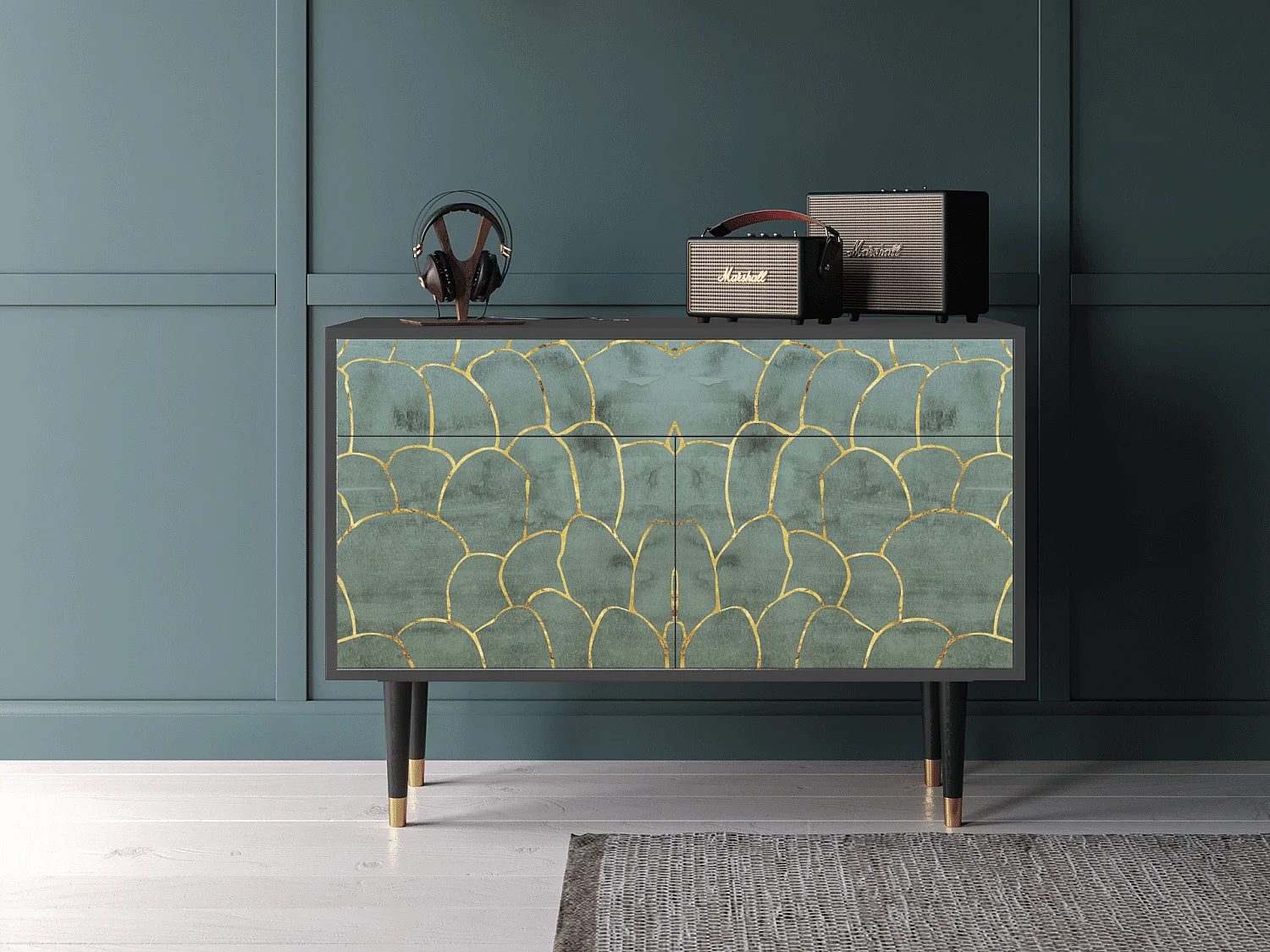 Buffet - 115x85x48 cm - BS4 - Magnificent Water Lily, Anthracite