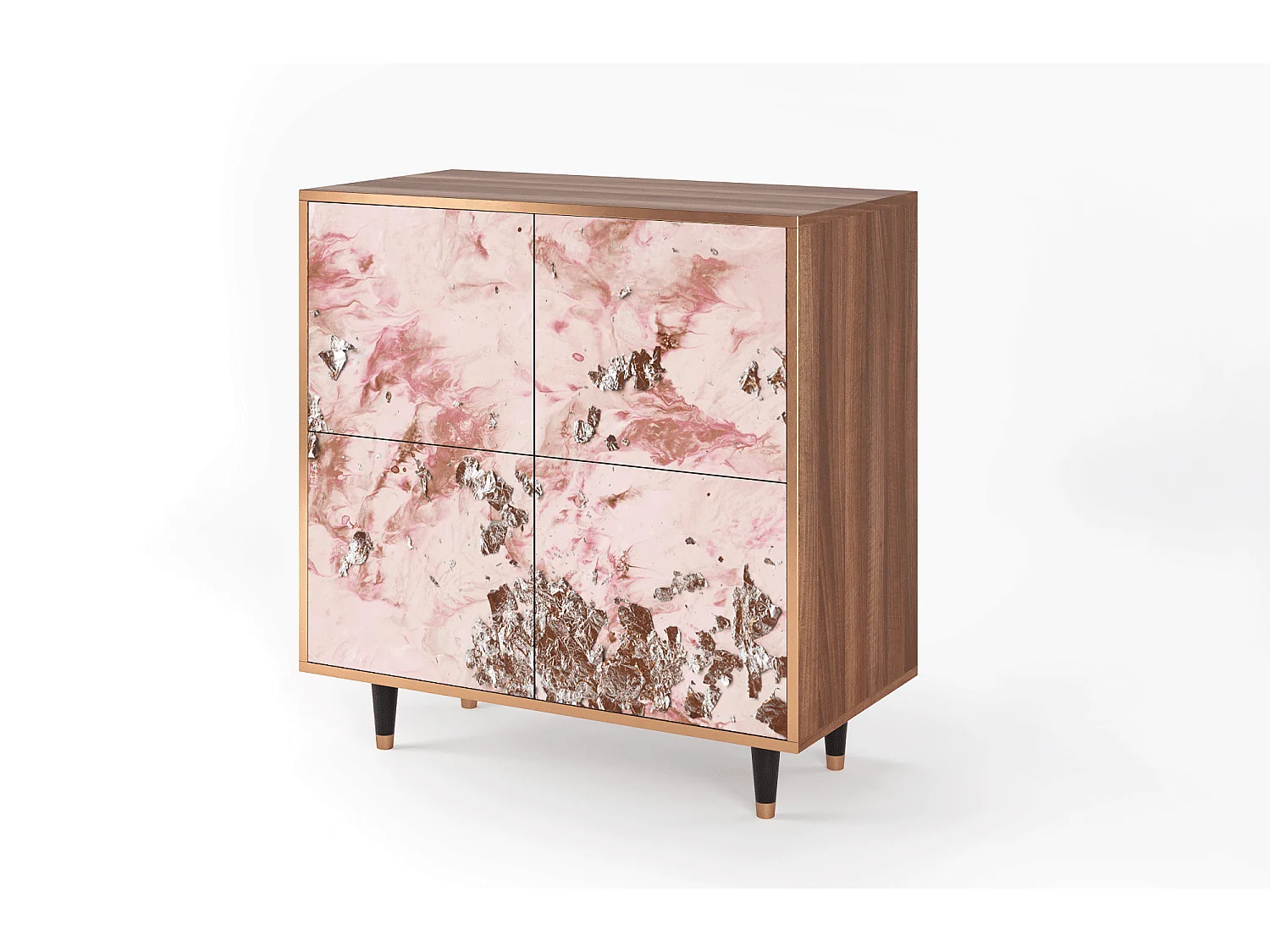 Kredens - 94x96x48 cm - BS3 - Cotton Candy, Orzech