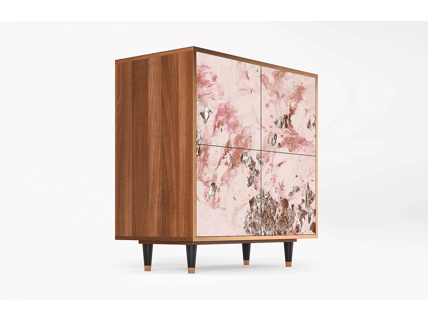 Kredens - 94x96x48 cm - BS3 - Cotton Candy, Orzech