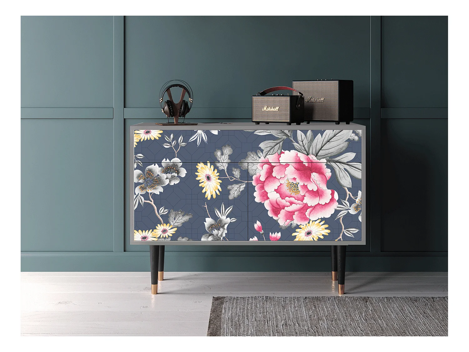 Buffet - 115x85x48 cm - BS4 - Dark Flower Bed, Gris