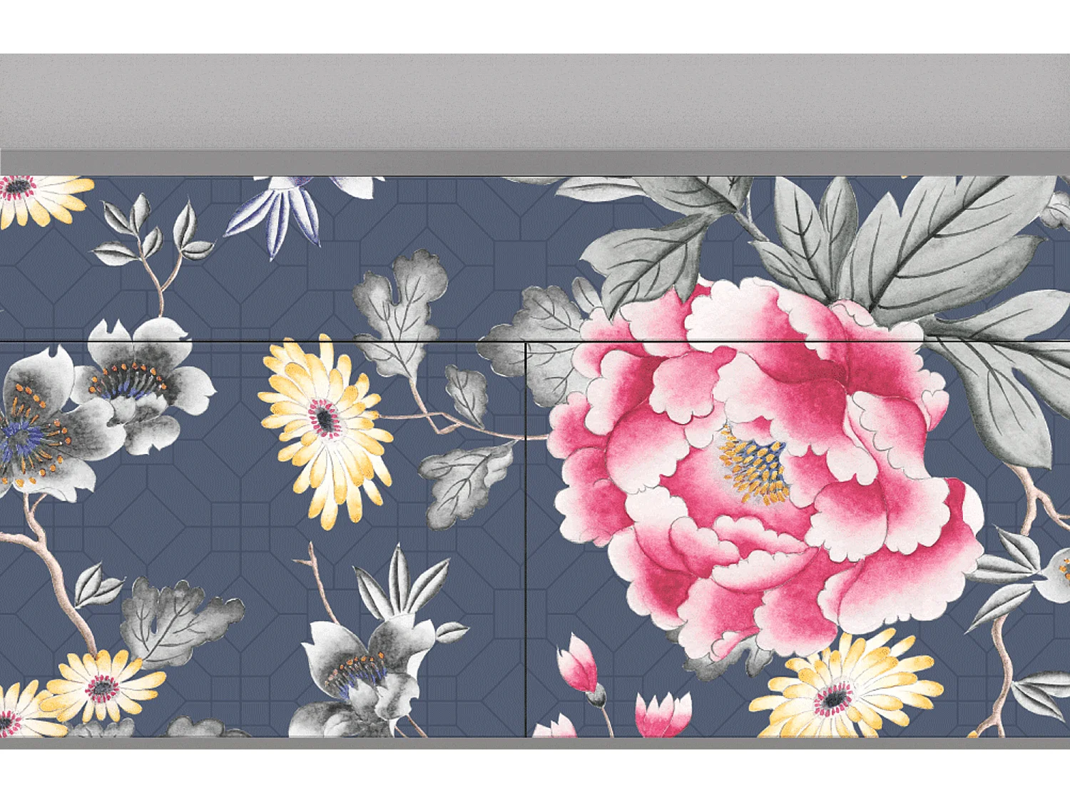 Kredens - 115x85x48 cm - BS4 - Dark Flower Bed, Szary