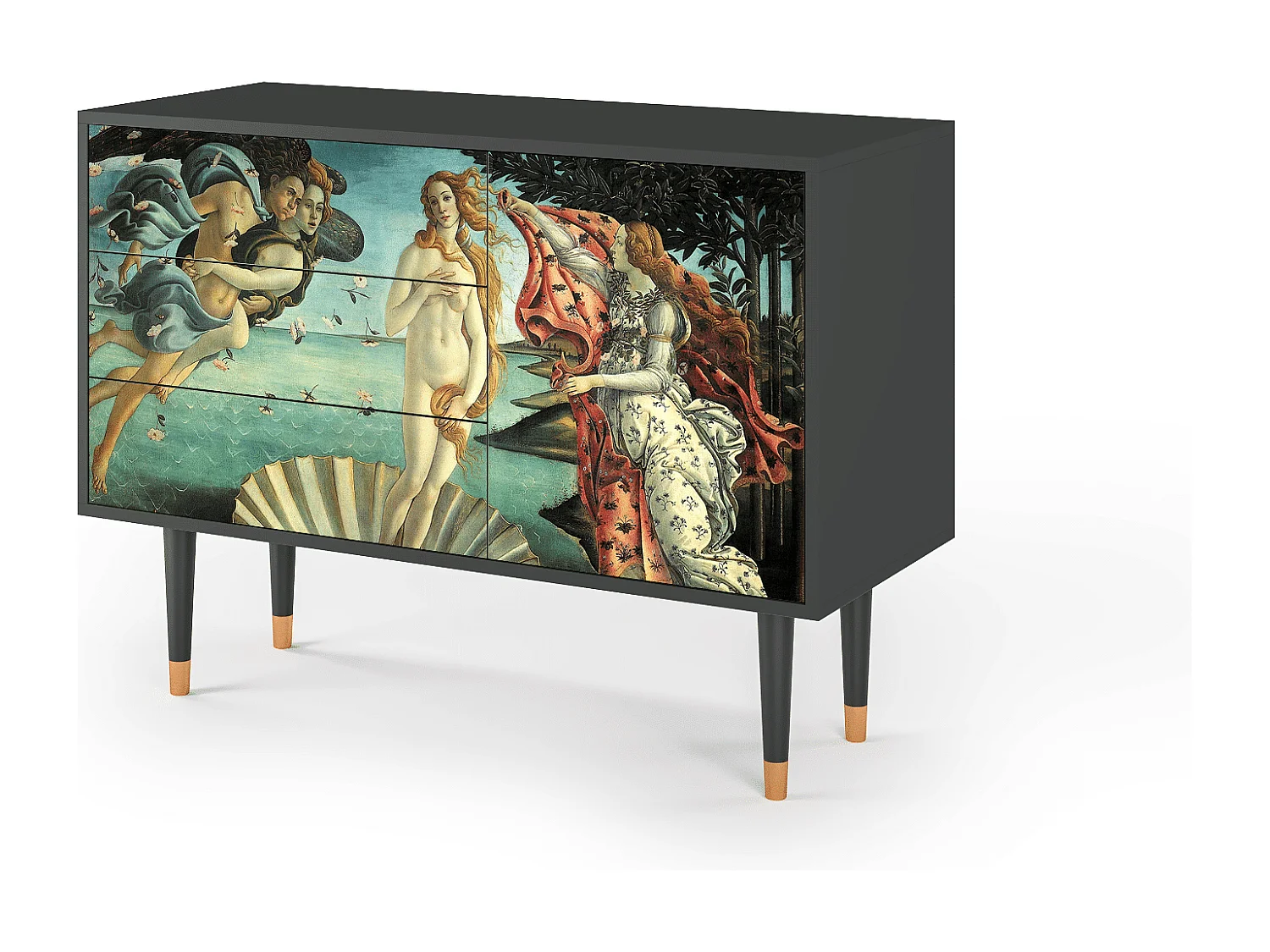 Kredens - 115х84х41 cm - S3 - The Birth of Venus, Antracyt