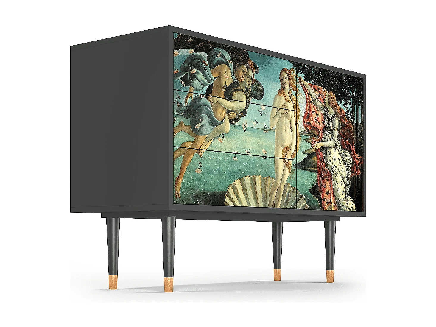 Kredens - 115х84х41 cm - S3 - The Birth of Venus, Antracyt