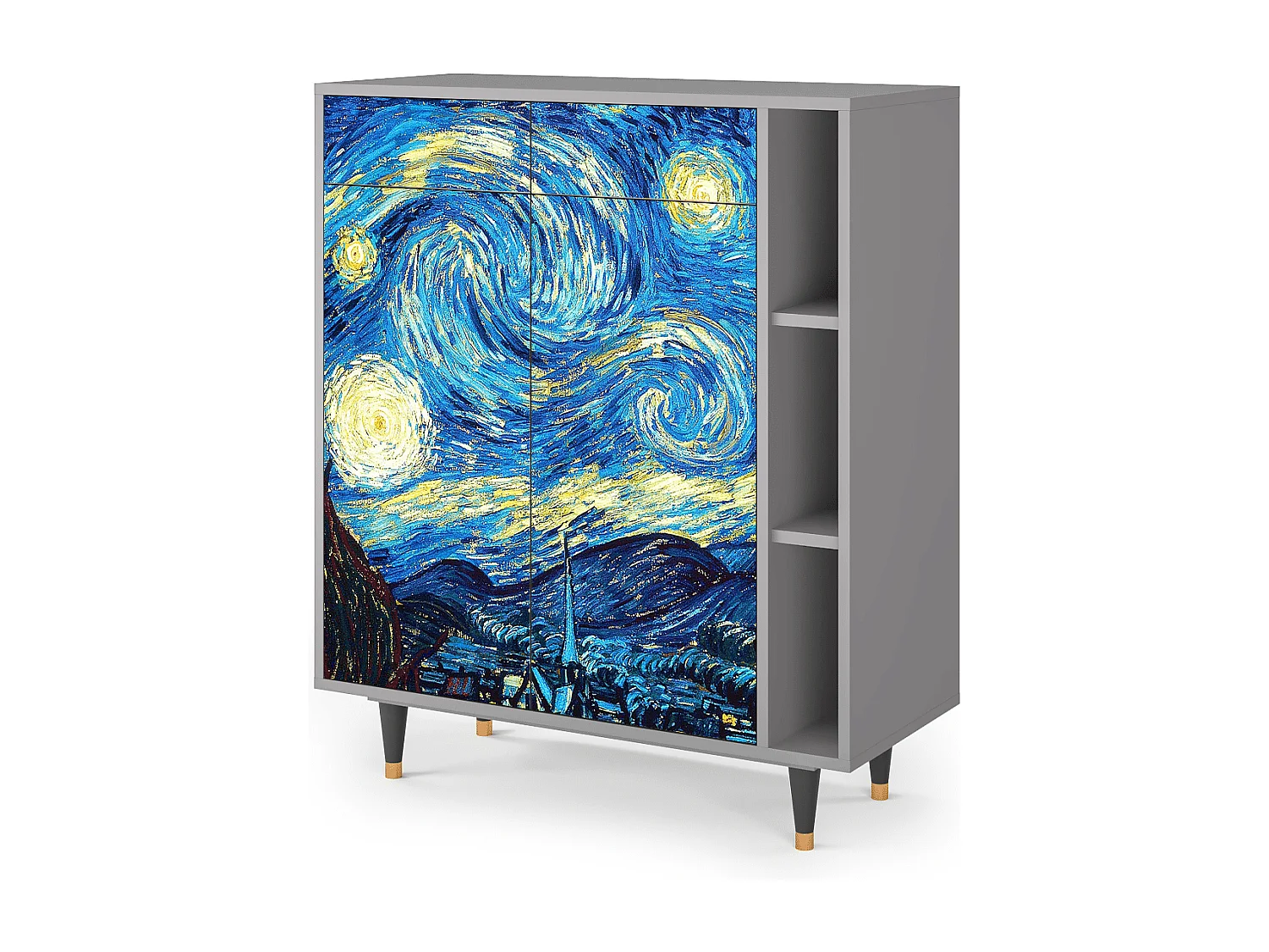 Kredens - 96х110х41 cm - BS6 - The Starry Night  , Szary