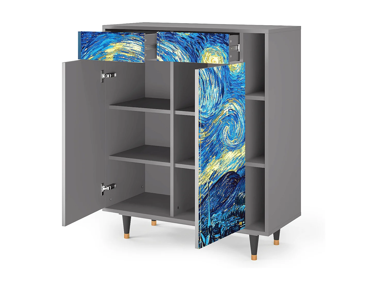 Kredens - 96х110х41 cm - BS6 - The Starry Night  , Szary