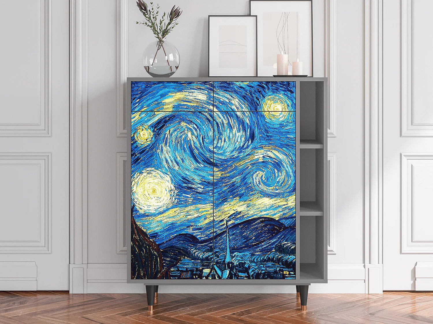 Credenza - 96х110х41 cm - BS6 - The Starry Night  , Grigio