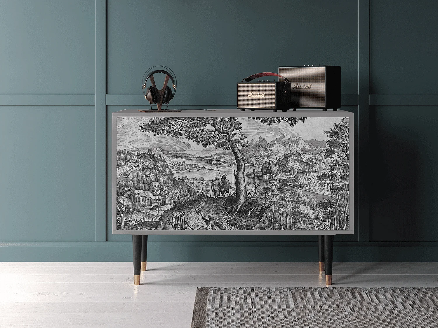 Buffet - 115x85x48 cm - BS4 - Milites Requiescentes, Gris