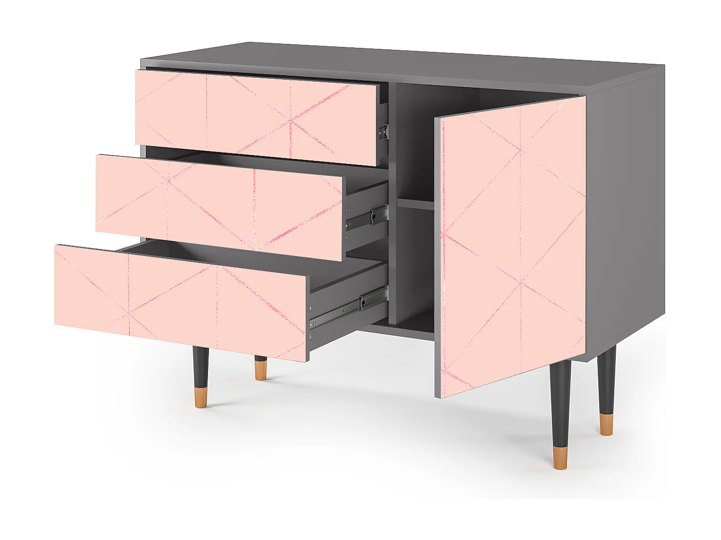 Buffet - 115х84х41 cm - S3 - Rose Quartz, Gris