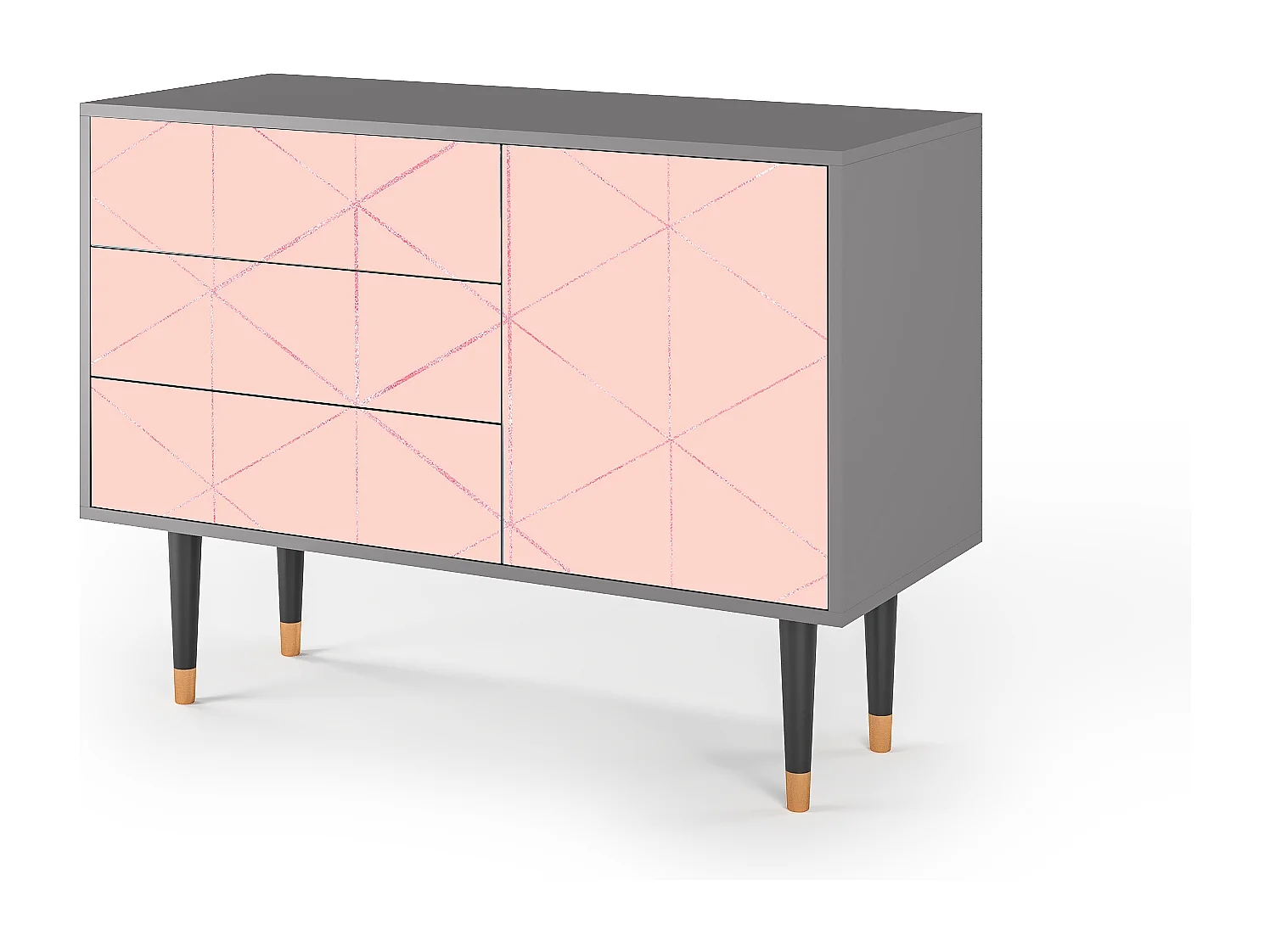 Aparador - 115х84х41 cm - S3 - Rose Quartz, Gris