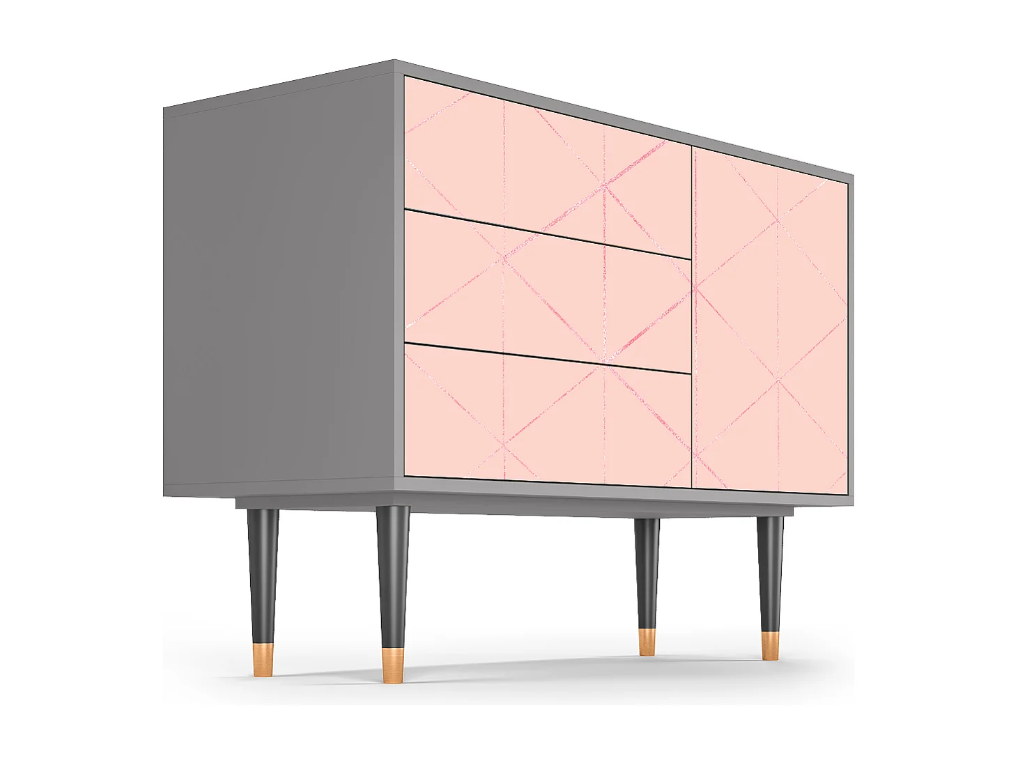 Aparador - 115х84х41 cm - S3 - Rose Quartz, Gris