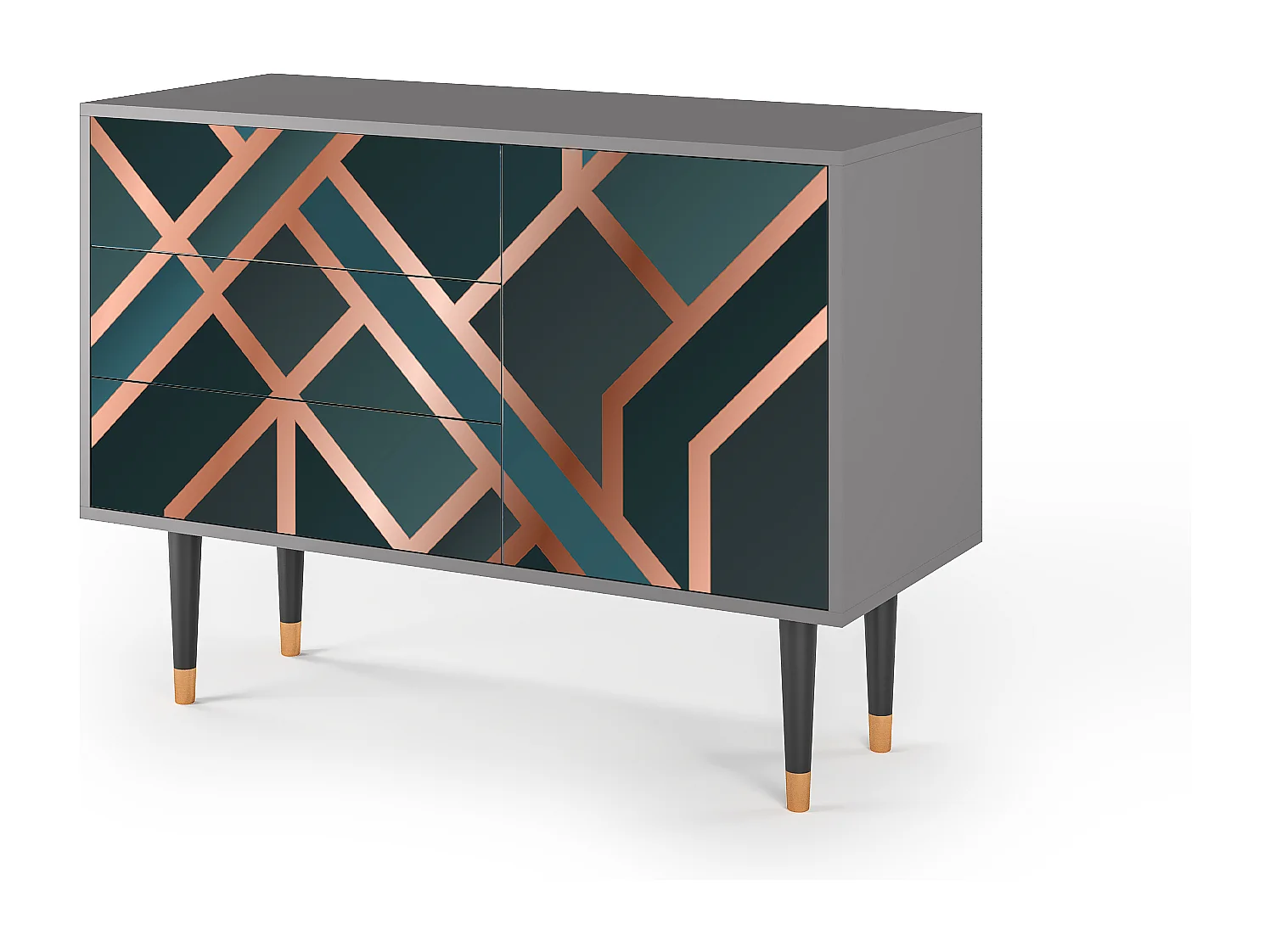 Aparador - 115х84х41 cm - S3 - Bronze Crossroad, Cinza