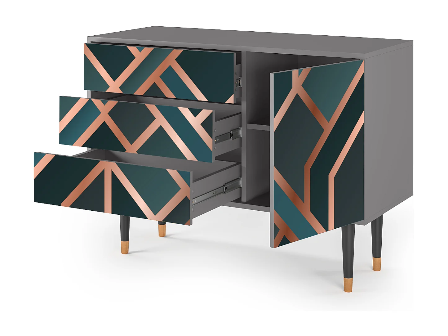 Aparador - 115х84х41 cm - S3 - Bronze Crossroad, Cinza