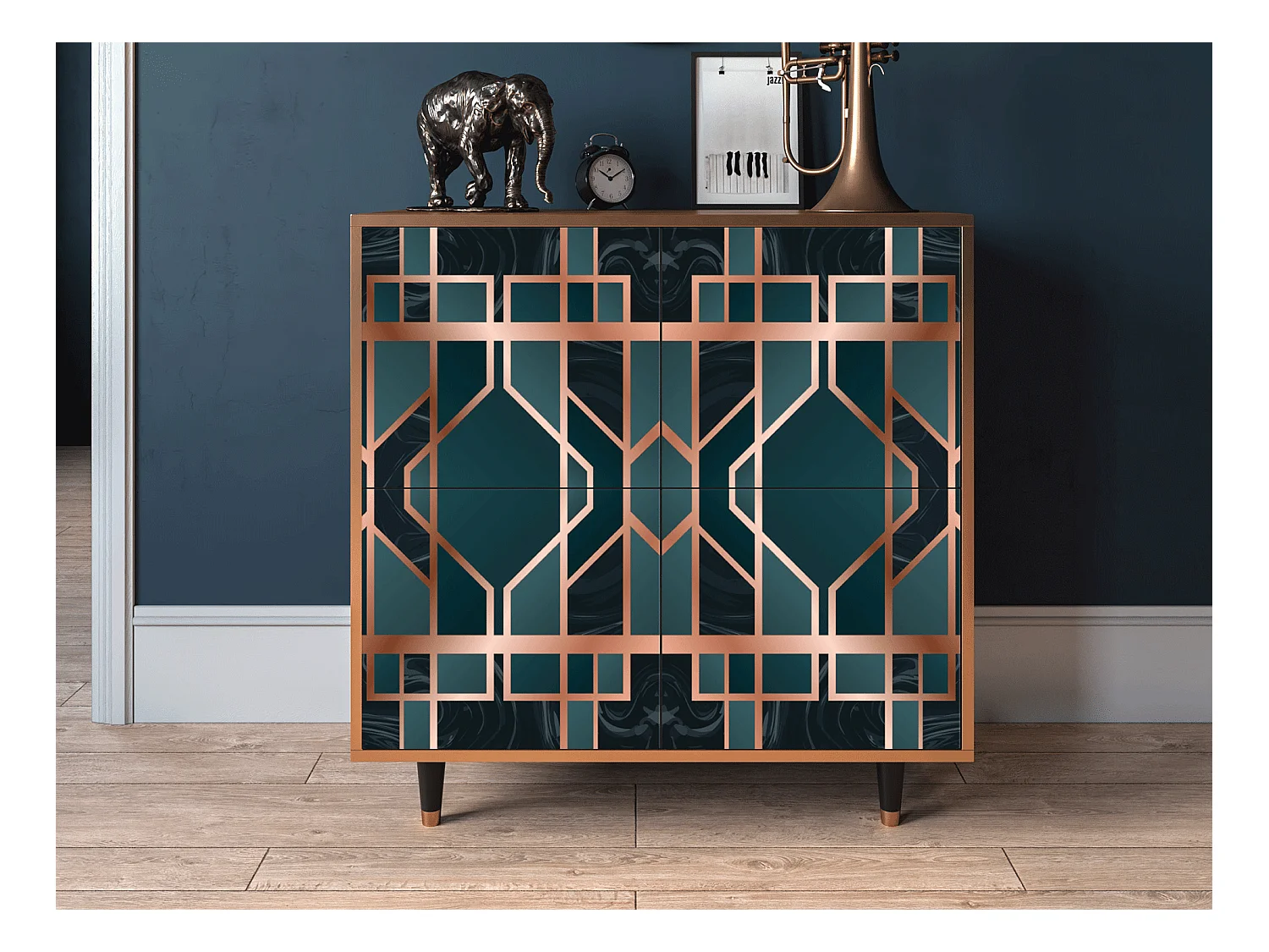 Sideboard - 94x96x48 cm - BS3 - Emerald Metro, Walnuss