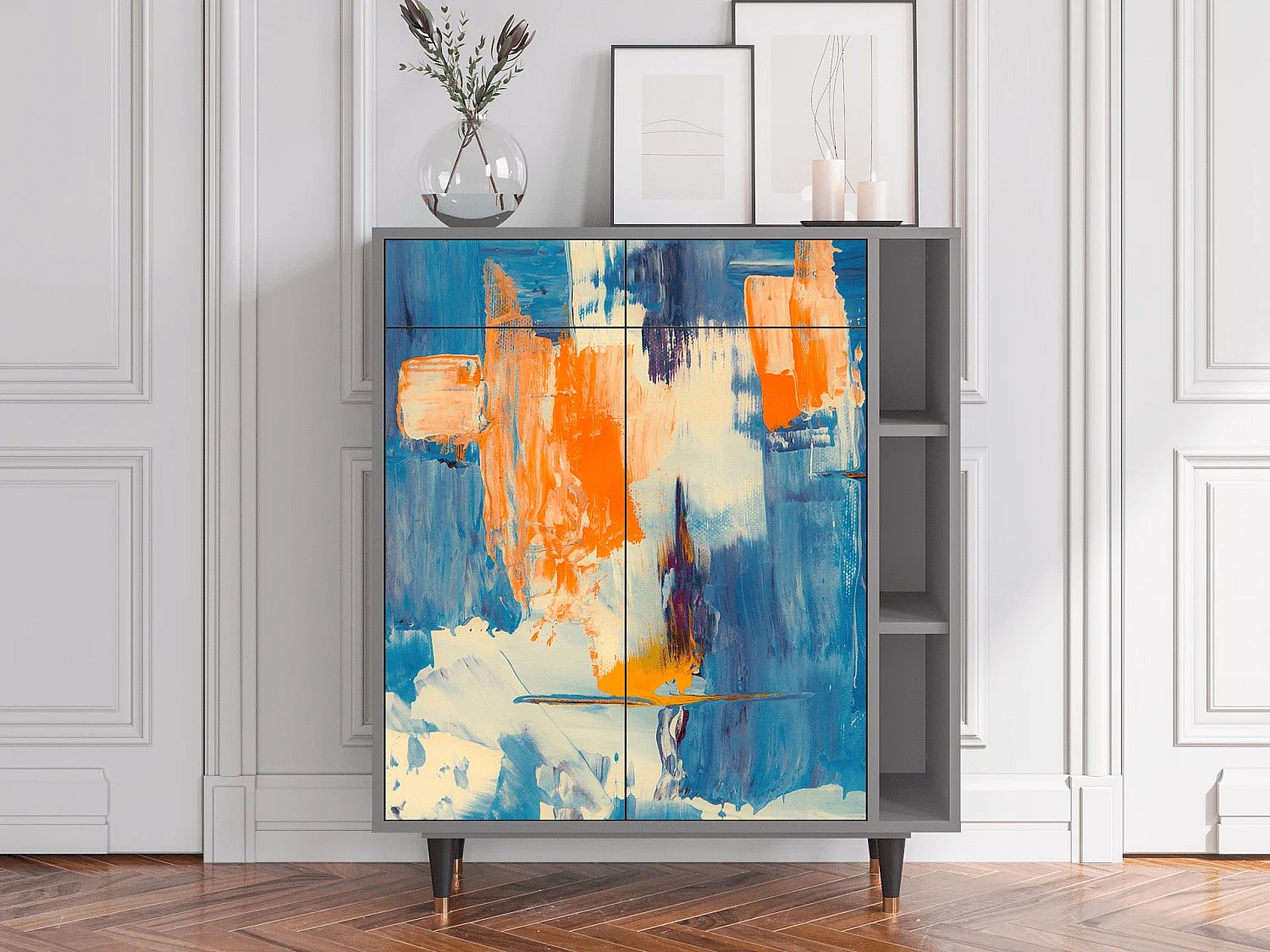 Buffet - 96х110х41 cm - BS6 - Abstract Expressionism, Gris