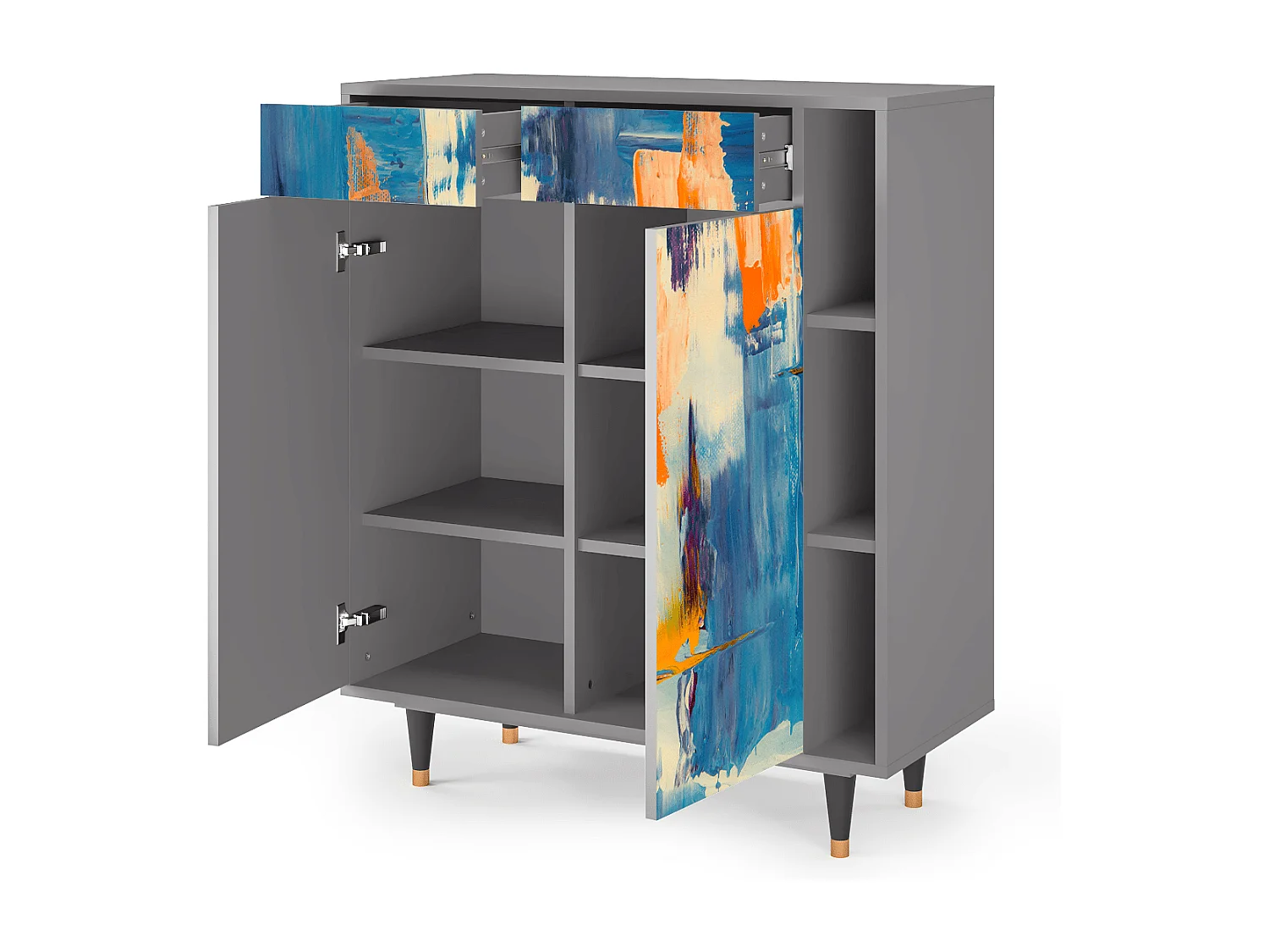 Sideboard - 96х110х41 cm - BS6 - Abstract Expressionism, Grau