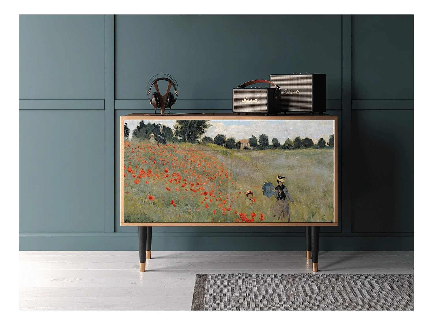 Buffet - 115x85x48 cm - BS4 - The Poppy Field   , Noyer