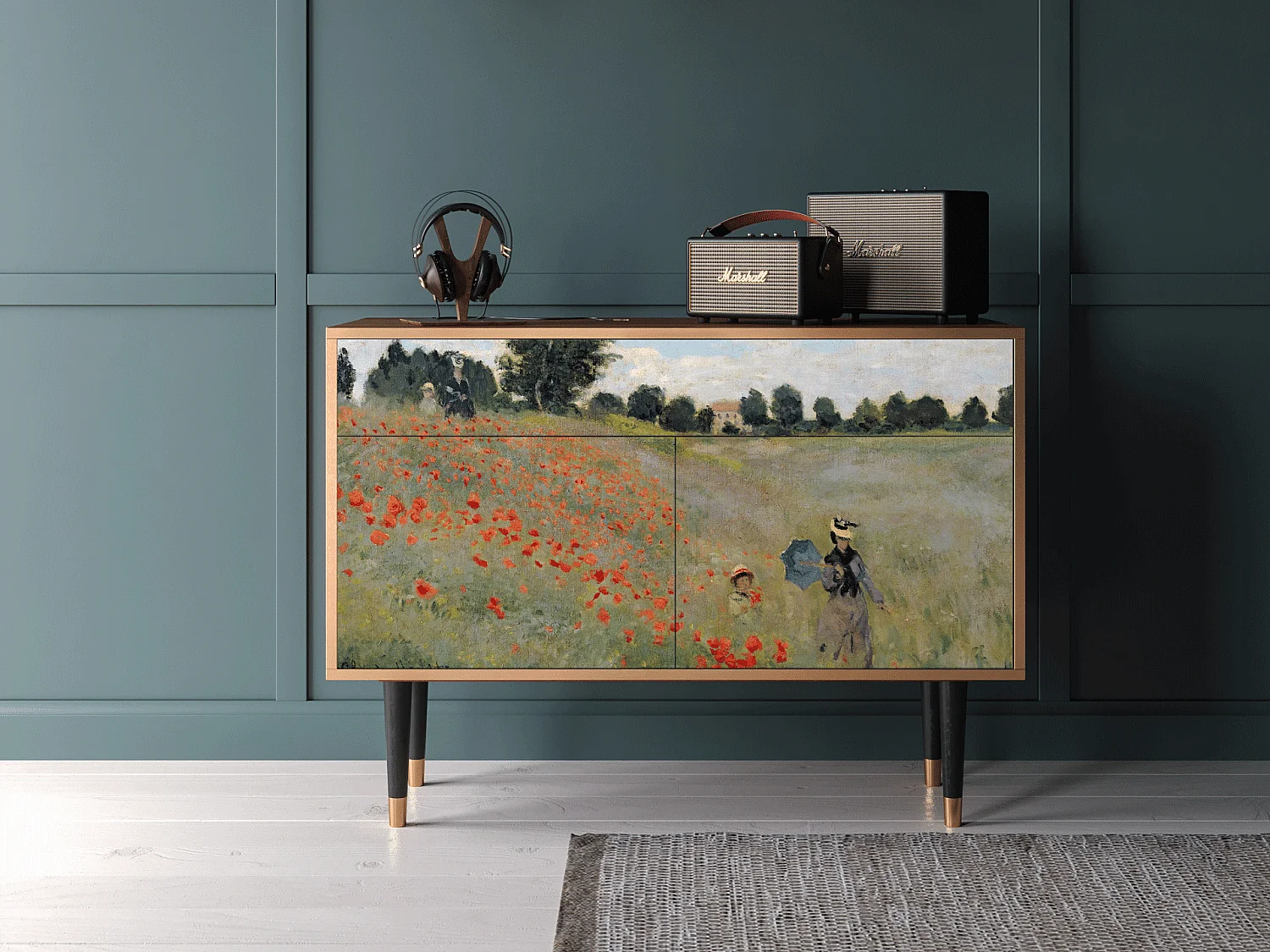 Buffet - 115x85x48 cm - BS4 - The Poppy Field   , Noyer