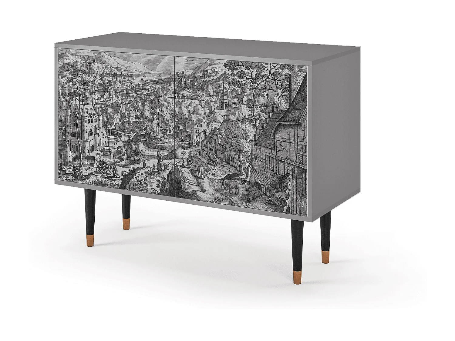 Aparador - 115x85x48 cm - BS4 - Bird Dropping, Gris